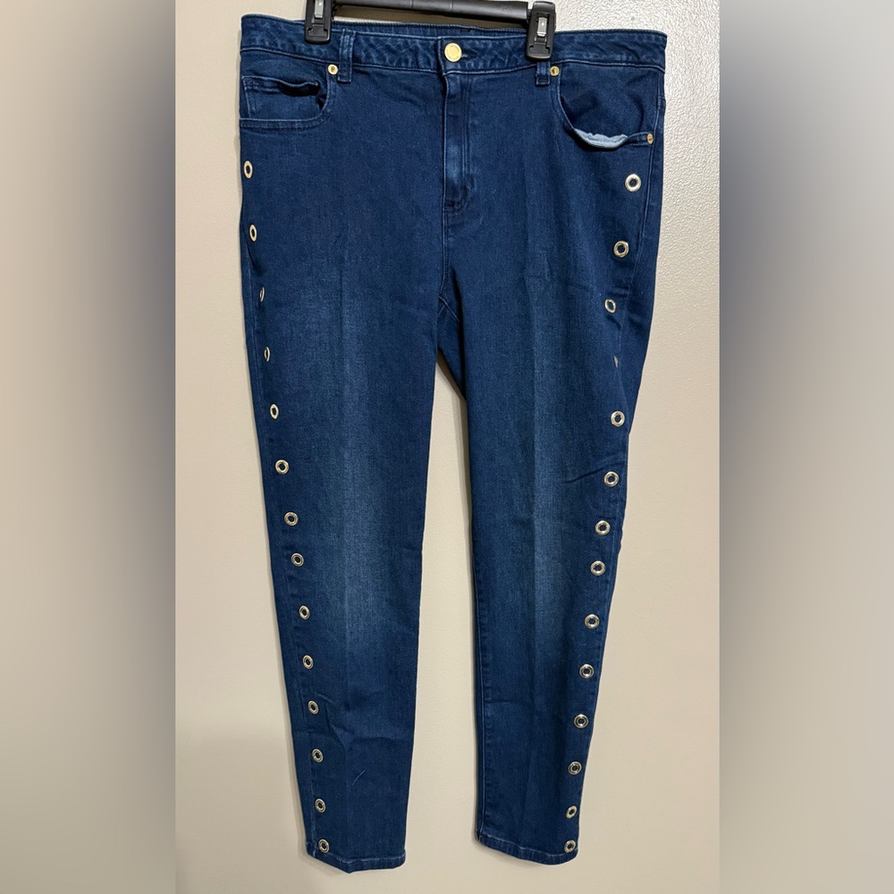Michael Kors Blue Jeans with Eyelet Accents